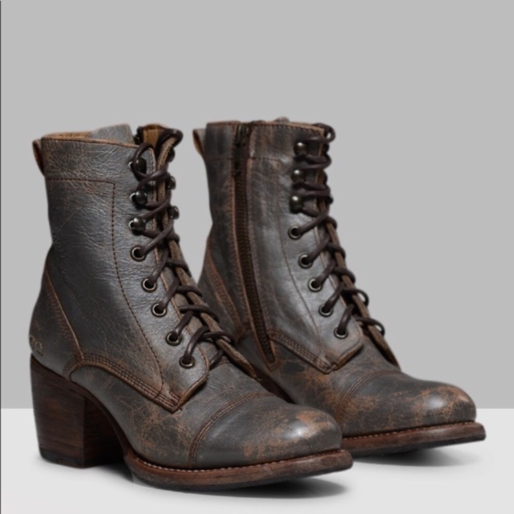 New Bed Stu Judgment Smoke Grey Lace Up Boots